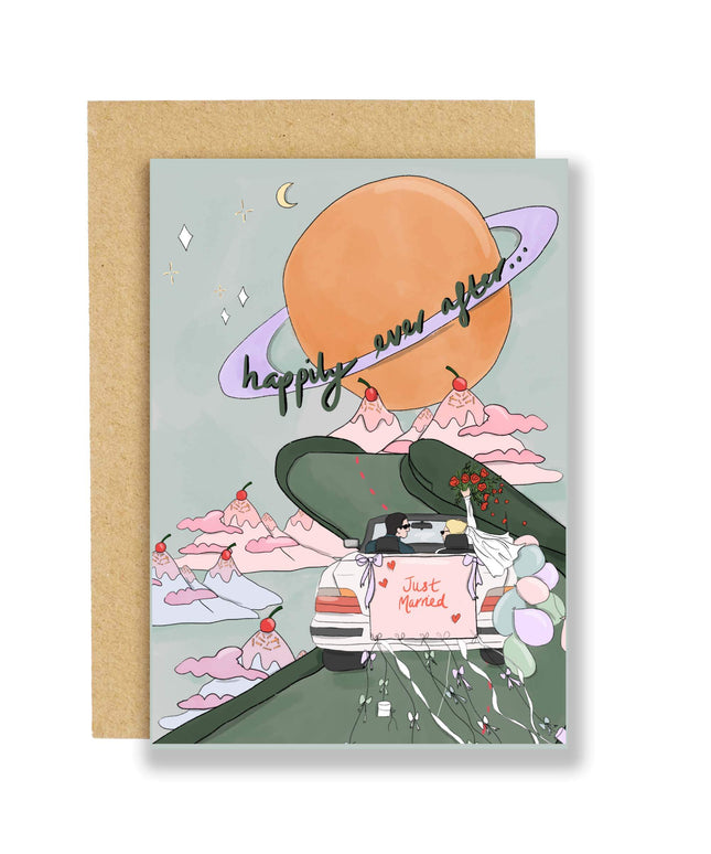 Bryllupskort | Into the Sunset | Happily Ever After