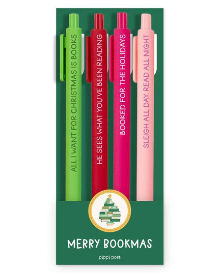 Merry Bookmas Reader Christmas Pen Set