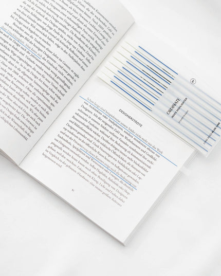 Blue Line | Gjennomsiktige klebestriper – langt design |  Selvklebende notislapper