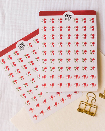 Klistremerkeark | Planlegging | Menstruation