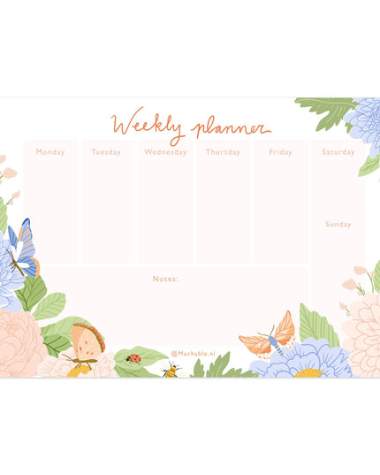 Ukentlig Planlegger Notatblokk | Ticklebugs | A4