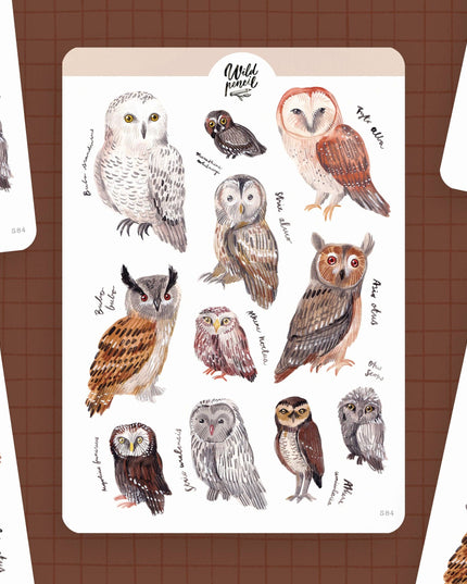 Klistremerkeark | Owls