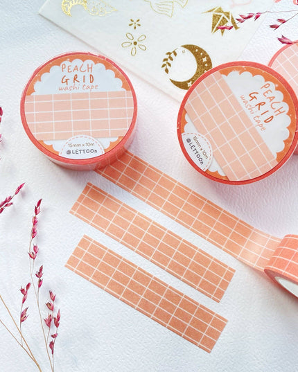 Washi Tape | Peach Grid