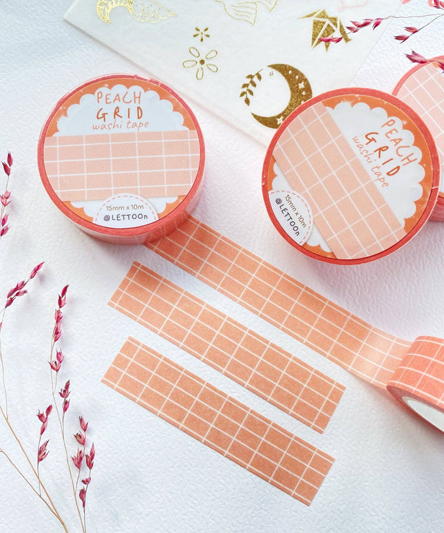 Washi Tape | Peach Grid