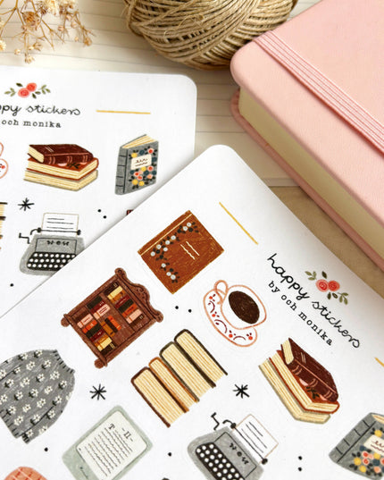 Klistremerkeark | Bookish Corner | A6
