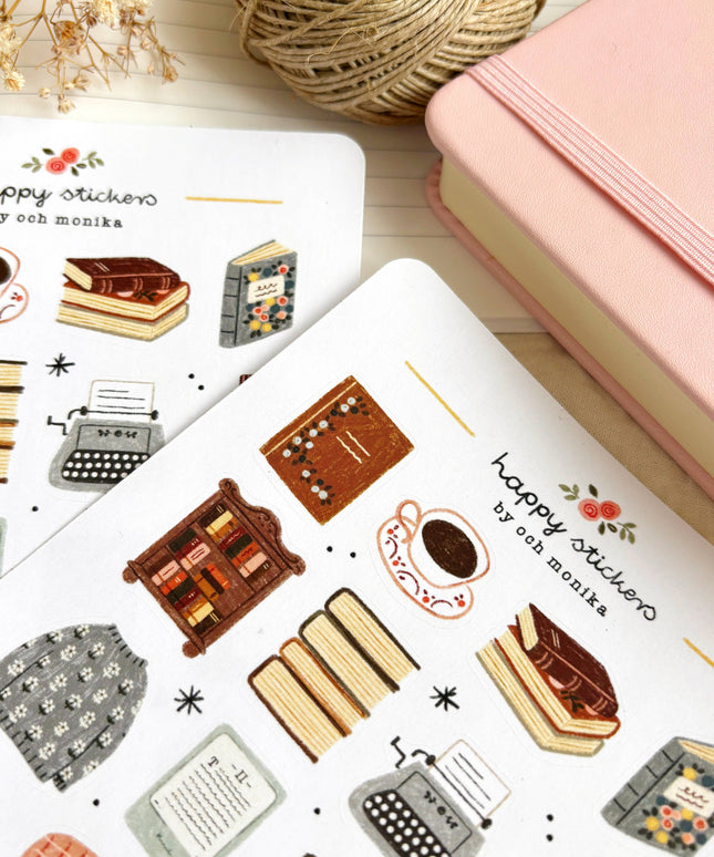 Klistremerkeark | Bookish Corner | A6