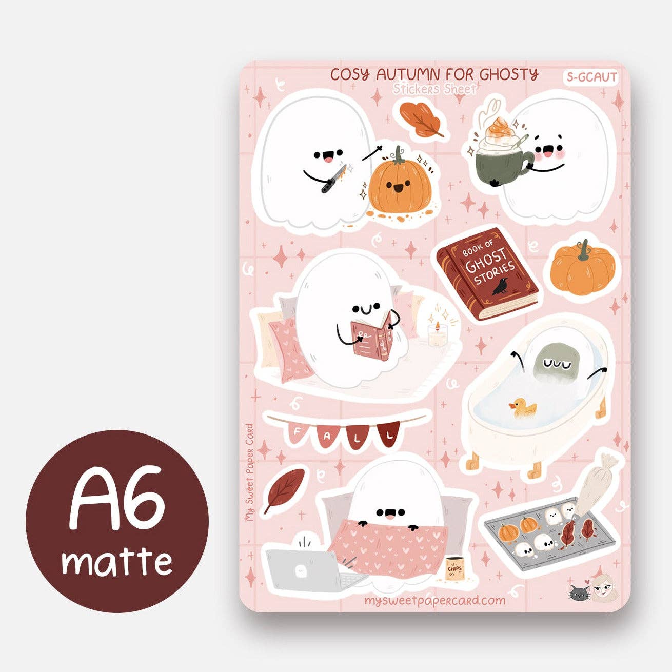 Ghosty Cosy Fall Day Stickers - Halloween Klistremerkeark