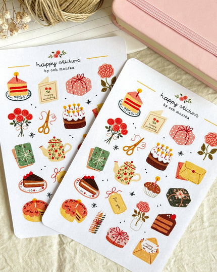 Klistremerkeark | Sweet Birthday | A6
