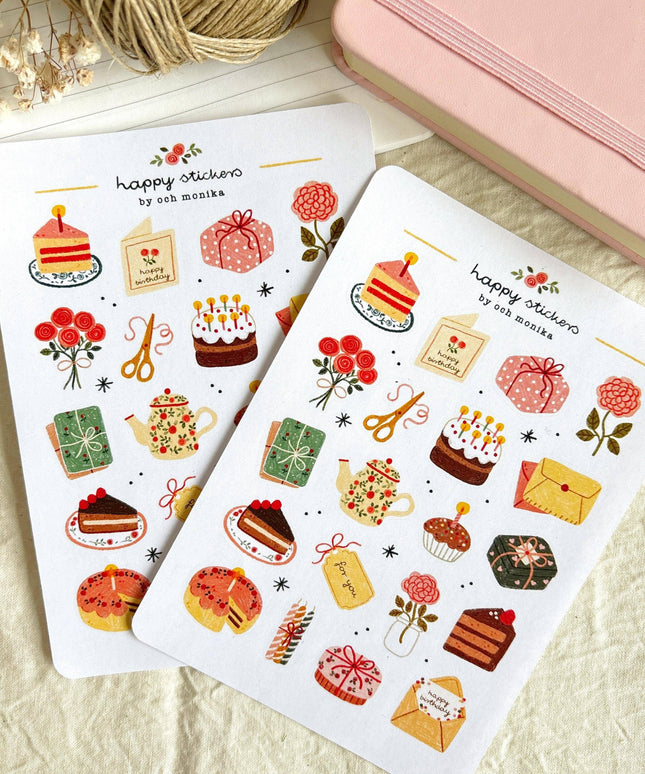 Klistremerkeark | Sweet Birthday | A6