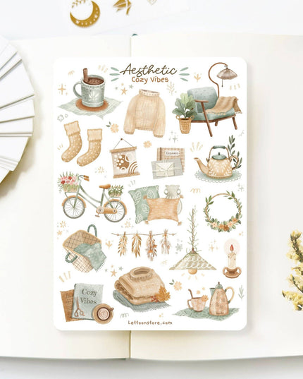 Klistremerkeark | Aesthetic Cozy Vibes