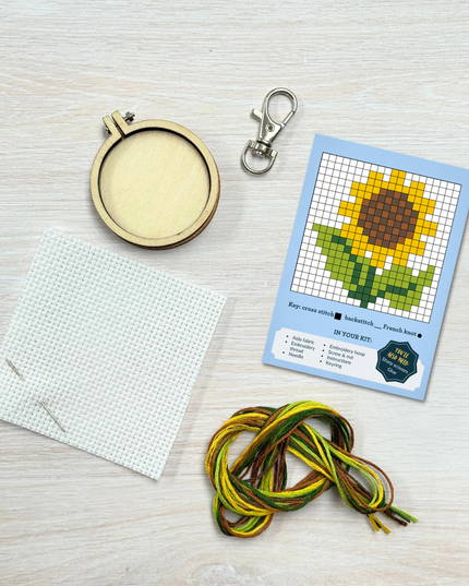 Van Gogh's Sunflower Mini Matchbox Broderingssett