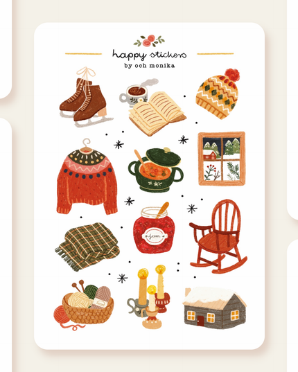 Klistremerkeark | Vinter Hygge | Slow Winter | A6