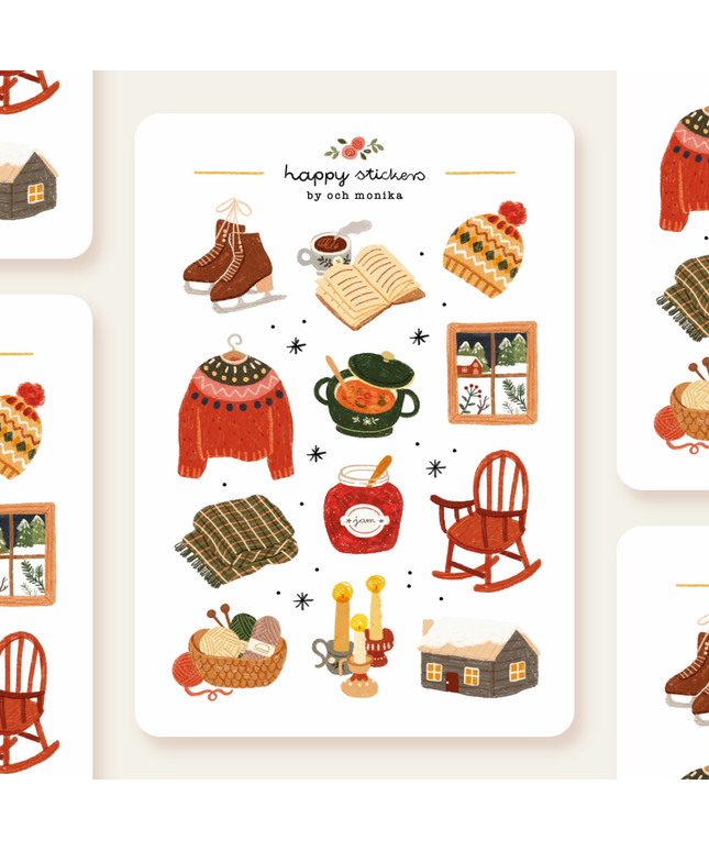 Klistremerkeark | Vinter Hygge | Slow Winter | A6