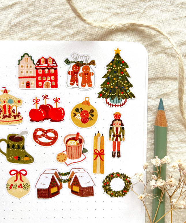 Klistremerkeark | Christmas Market | A6