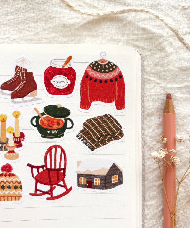 Klistremerkeark | Vinter Hygge | Slow Winter | A6