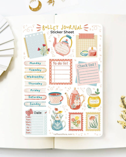 Klistremerkeark | Bullet Journal Essentials: Flower