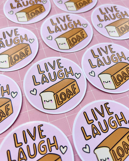 Live, Laugh, Loaf Glossy Klistremerke