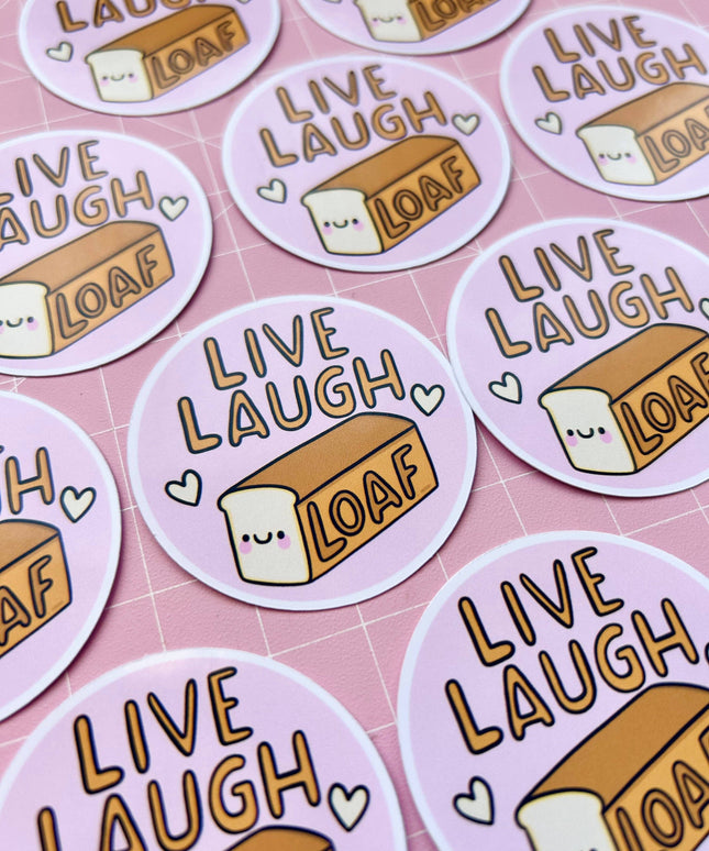 Live, Laugh, Loaf Glossy Klistremerke