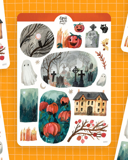 Klistremerkeark | Halloween Night