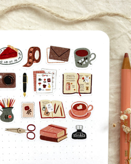 Klistremerkeark | Cozy Journaling | A6