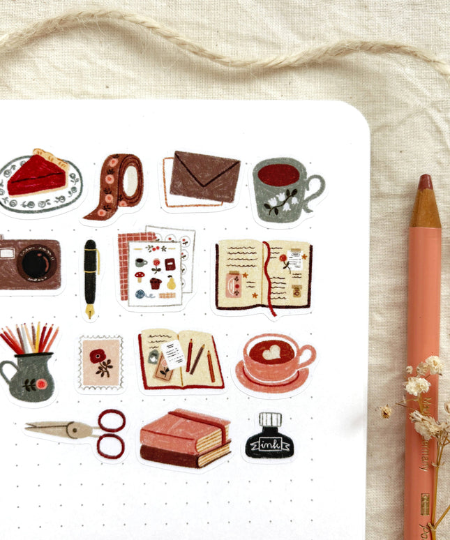 Klistremerkeark | Cozy Journaling | A6