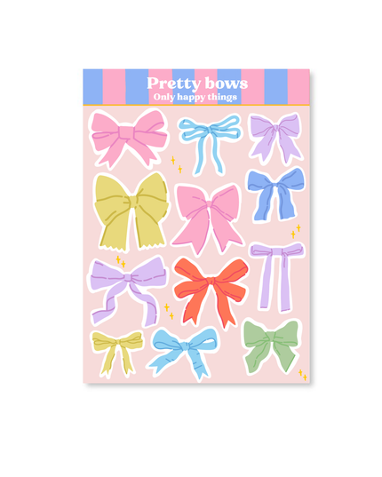 Klistremerkeark | Pretty Bows | A6