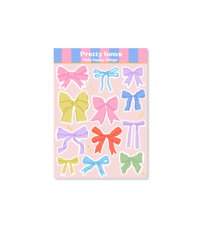 Klistremerkeark | Pretty Bows | A6