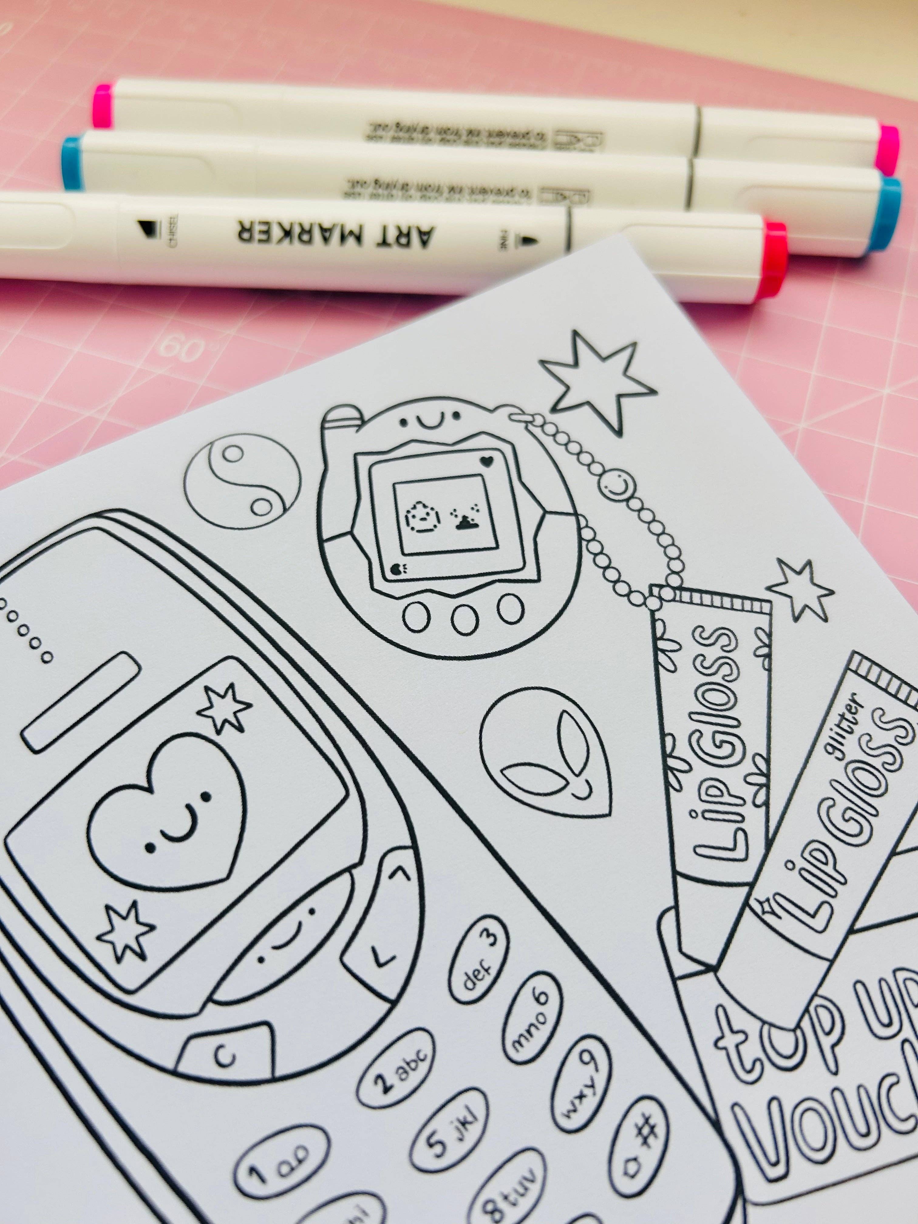 Y2K Nostalgia Fargeleggingsbok