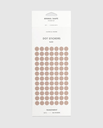 Forhåndsbestilling: Minimal Shape Sticker Set | Transparent | Dots: Nude