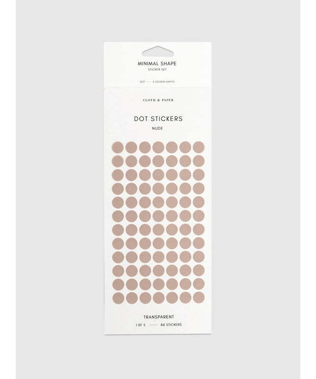Forhåndsbestilling: Minimal Shape Sticker Set | Transparent | Dots: Nude