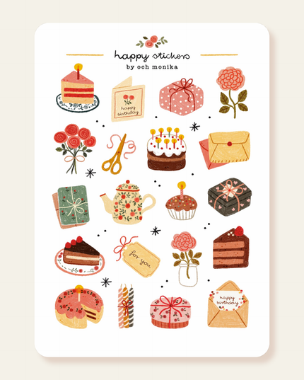 Klistremerkeark | Sweet Birthday | A6