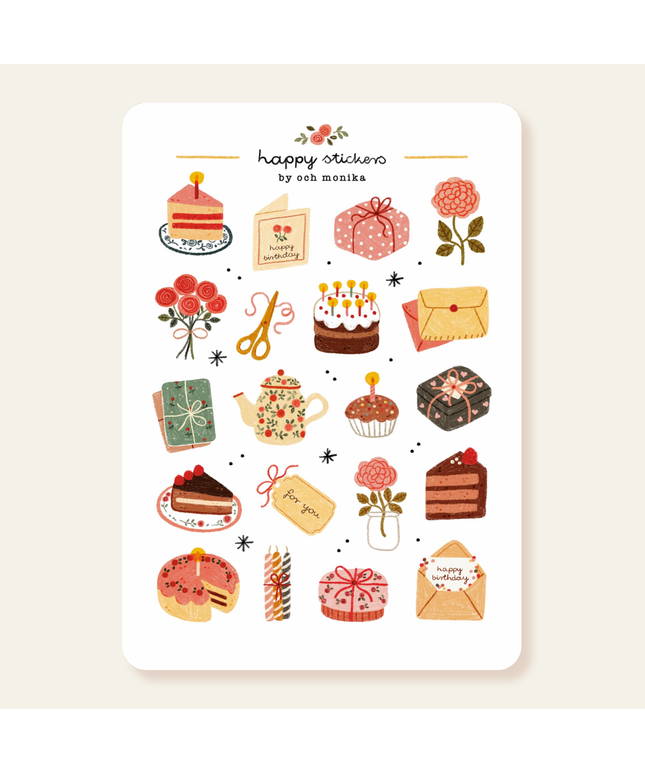 Klistremerkeark | Sweet Birthday | A6