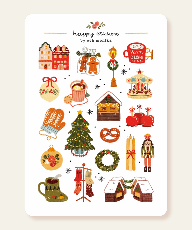 Klistremerkeark | Christmas Market | A6