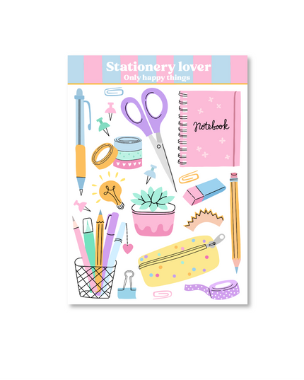 Klistremerkeark | Stationery Lover | A6