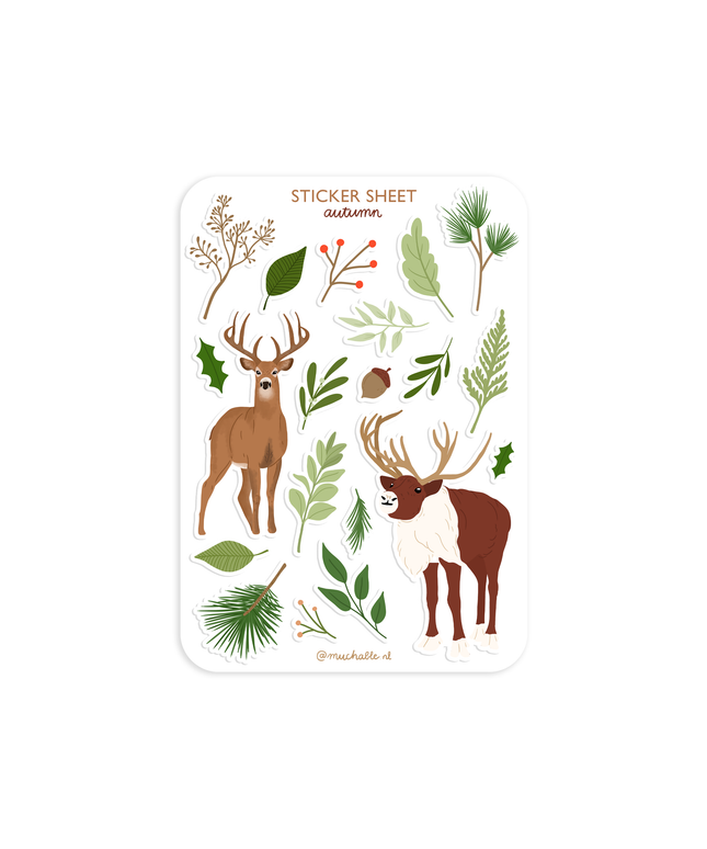 Klistremerkeark | Winter Autumn Nature - Moose - Deer | A6