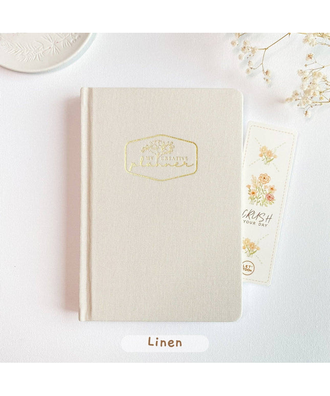 Min Kreative Planlegger - Udatert | Fargeleggingssider - Med 3 Klistremerkeark | Linen