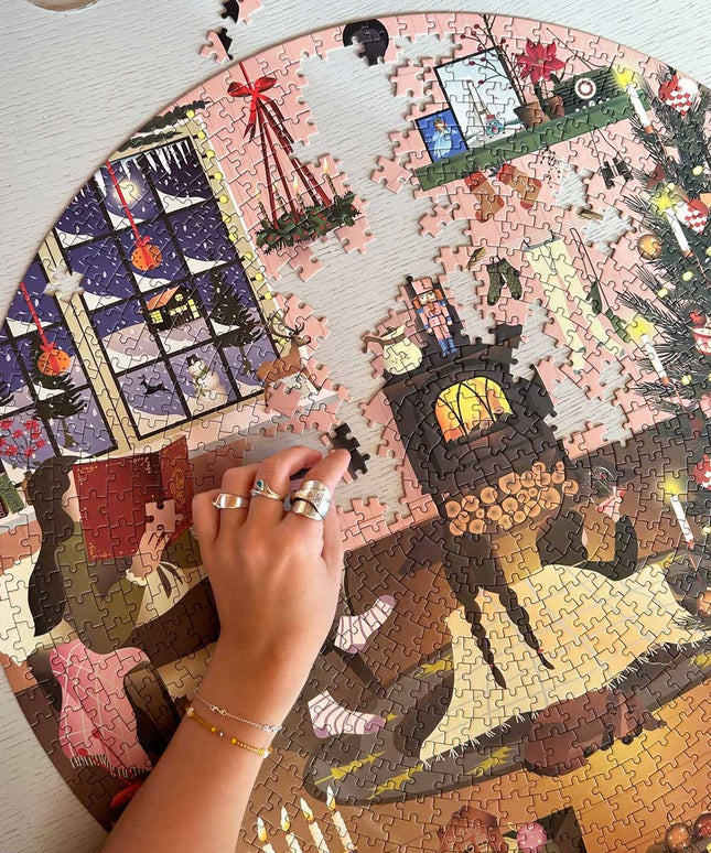 Rundt Puslespill | Wonderful Christmas Time | 1000 Brikker