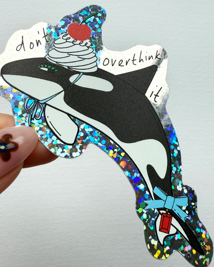 Vinyl Klistremerke | Glitter Whale | Don’t Overthink It