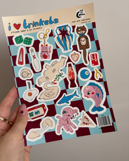 Klistremerkeark | I Love Trinkets | A5