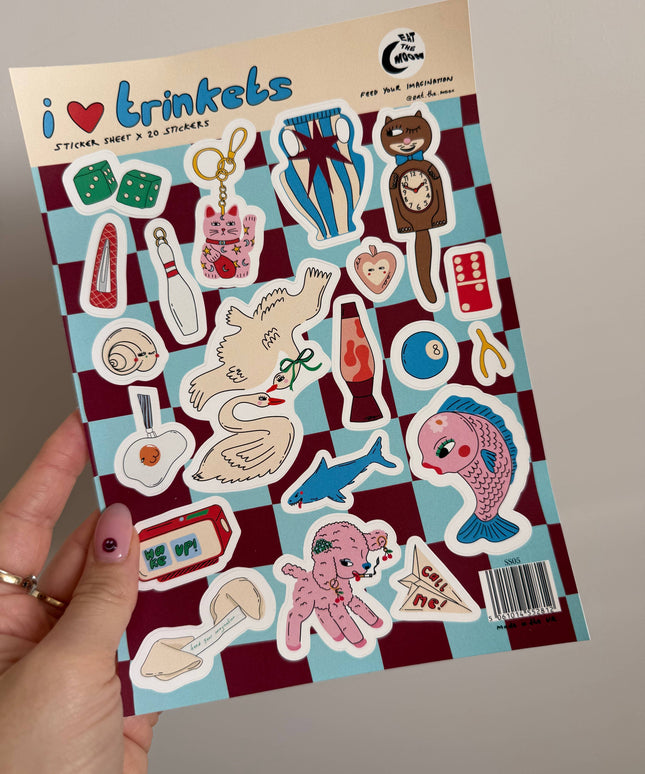 Klistremerkeark | I Love Trinkets | A5