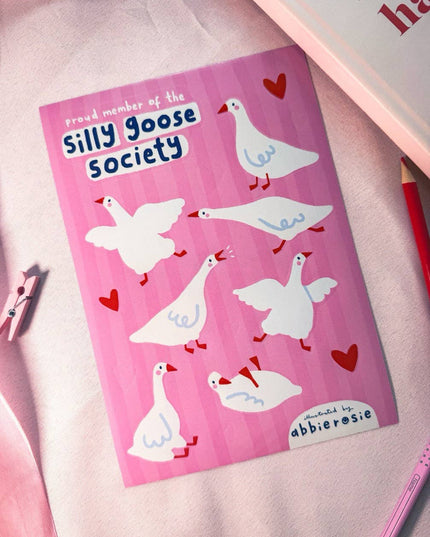 Klistremerkeark | Silly Goose Society | A5