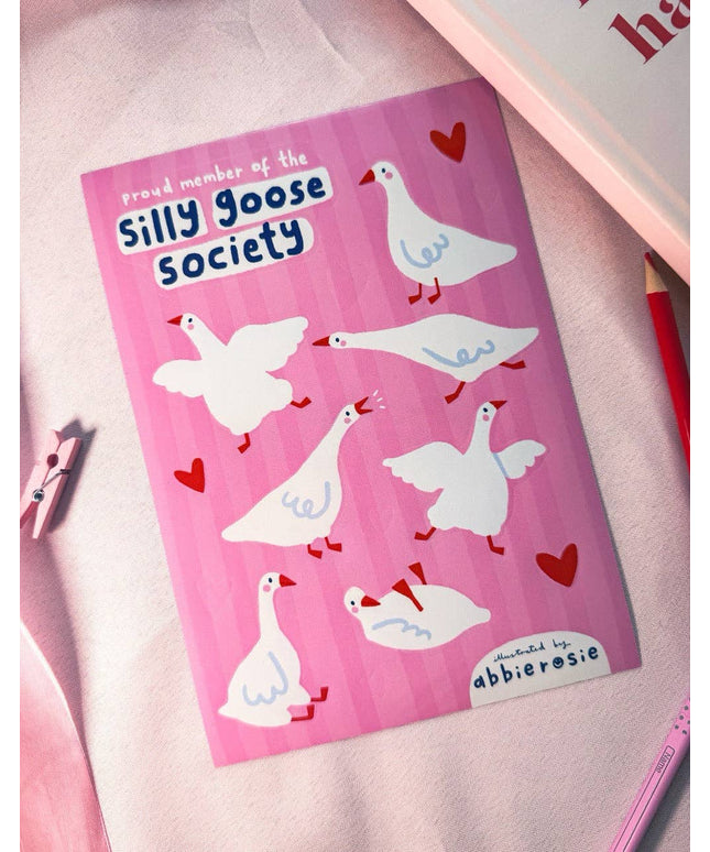 Klistremerkeark | Silly Goose Society | A5