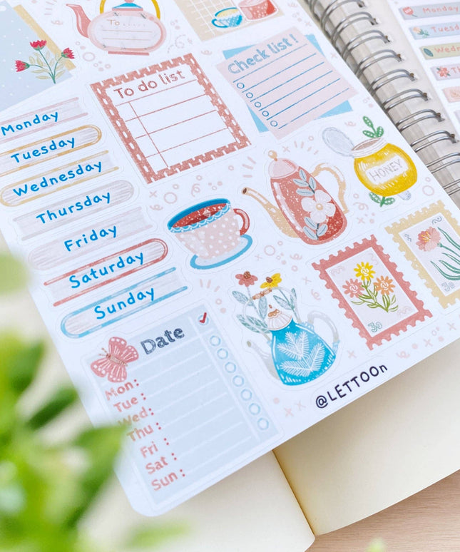 Klistremerkeark | Bullet Journal Essentials: Flower