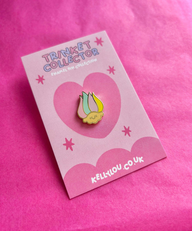 Pastel Troll Head - Mini Enamel Pin