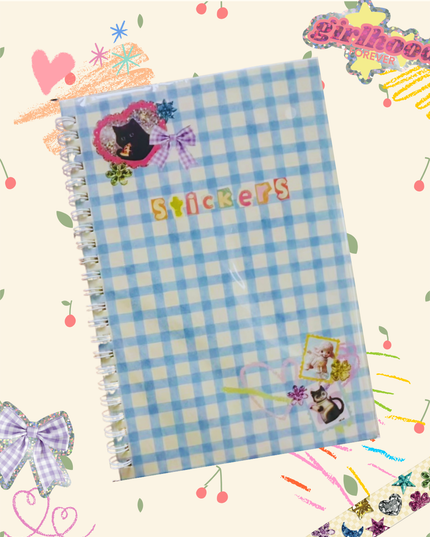 A5 Gingham Sticker Keeper | Klistremerkebok